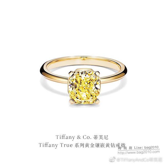 Tiffany純銀飾品 蒂芙尼女士專櫃爆款四爪鑲嵌方鑽戒指  zgt1718